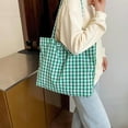 thumbnail image 3 of SPEKSEE Gingham Tote Bag Vintage Shoulder Tote Lightweight Shoulder Bag Gingham Large Capacity Handbag, 3 of 7
