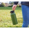 thumbnail image 3 of MIRA 32 oz Insulated Stainless Steel Water Bottle Thermos Flask, One Touch Spout Lid Cap, Olive Green, 3 of 7
