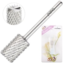 PANA USA Professional 3/32" Big Pink & White Nail Drill Carbide Bit - For Manicure, Pedicure, Acrylic Nail Art Drill Electric Dremel Machine - Silver, Coarse Grit