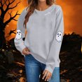 thumbnail image 6 of Atogsazn Women's Halloween Sweatshirt Casual Crew Neck Long Sleeve Pullover Sweater Loose Fall Winter Tops Gray XL Fashion, 6 of 7