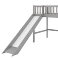 thumbnail image 6 of Kumix Low Loft Bed with Slide, Twin Size Loft Bed with Full-Length Guardrail and Ladder for Boys, Girls Teens Adults, Wooden Loft Bed Frame for Bedroom, Loft Bed Twin Size, Gray, 6 of 8
