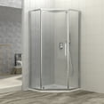 thumbnail image 2 of Shower Door 34-1/8" x 72" Semi-Frameless Neo-Angle Hinged Shower Enclosure, Chrome, 2 of 4