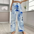thumbnail image 2 of Santorini Island in The Greece Women's Pajamas Pajama Pants Women's Sleepwear Lounge Sleep Bottoms Stretch with Pockets, 2 of 7