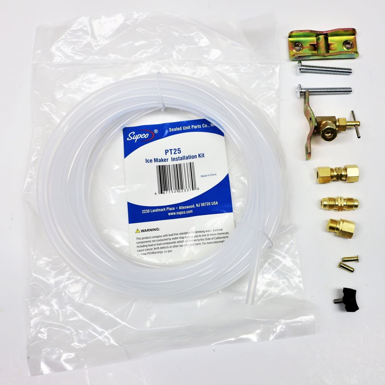 Icemaker Ice Maker Kit 25 ft Tubing and Saddle Tapping 