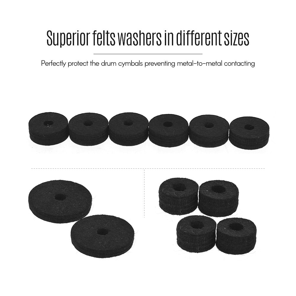 Cymbal Sleeves FarBoat 21Pcs Drums Cymbal Accessories Kits Replacement Parts for Jazz Drums Base Wing Nuts Cymbal Washer Hi Hat Cluth Felts
