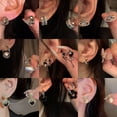 thumbnail image 2 of Pendientes retro coreanos con broche de plata S925, joyería elegante con viento frío para las orejas, pendientes de nicho con sentido avanzado, 2 of 5