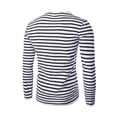 thumbnail image 3 of INSPIRE CHIC T-Shirt pour Homme à Rayures Col Rond Manches Longues Chandail Haut 46 Noir et Blanc, 3 of 8