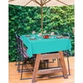 thumbnail image 3 of Lsrtoss Outdoor Tablecloth with Umbrella Hole & Zipper, Turquoise Rectangle Tablecloth 54x80 Inch, Modern Pure Turquoise Patio Table Cover Waterproof Table Cloth for Picnic/Party, 3 of 7