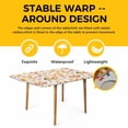thumbnail image 4 of Orange Leaves Fall Table Cloths for 5 Foot Rectangle Tables, Branches Birds Pine Cones Rustic Patio Waterproof Elastic Fitted Tablecloths, Washable Rectangular Table Cover for Camping, 4 of 8