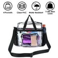 thumbnail image 3 of Clear Shoulder Bag Stadium Approved 12×8×11 Clear PVC Tote Lunch Bag with Adjustable Shoulder Strap for Work Travel Sporting Events, 3 of 12
