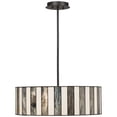 thumbnail image 3 of Robert Louis Tiffany Black Drum Pendant Chandelier 20" Wide Tiffany Style Black White Striped Art Glass Fixture for Kitchen, 3 of 6