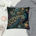 thumbnail image 2 of Leisuo  Peacock On Cherry Tree Throw Pillow Cover Beautiful Bird Feather Wings Floral Branch Botanical Pillow Case Decorative Square Cushion for Home Couch Bed, 2 of 5