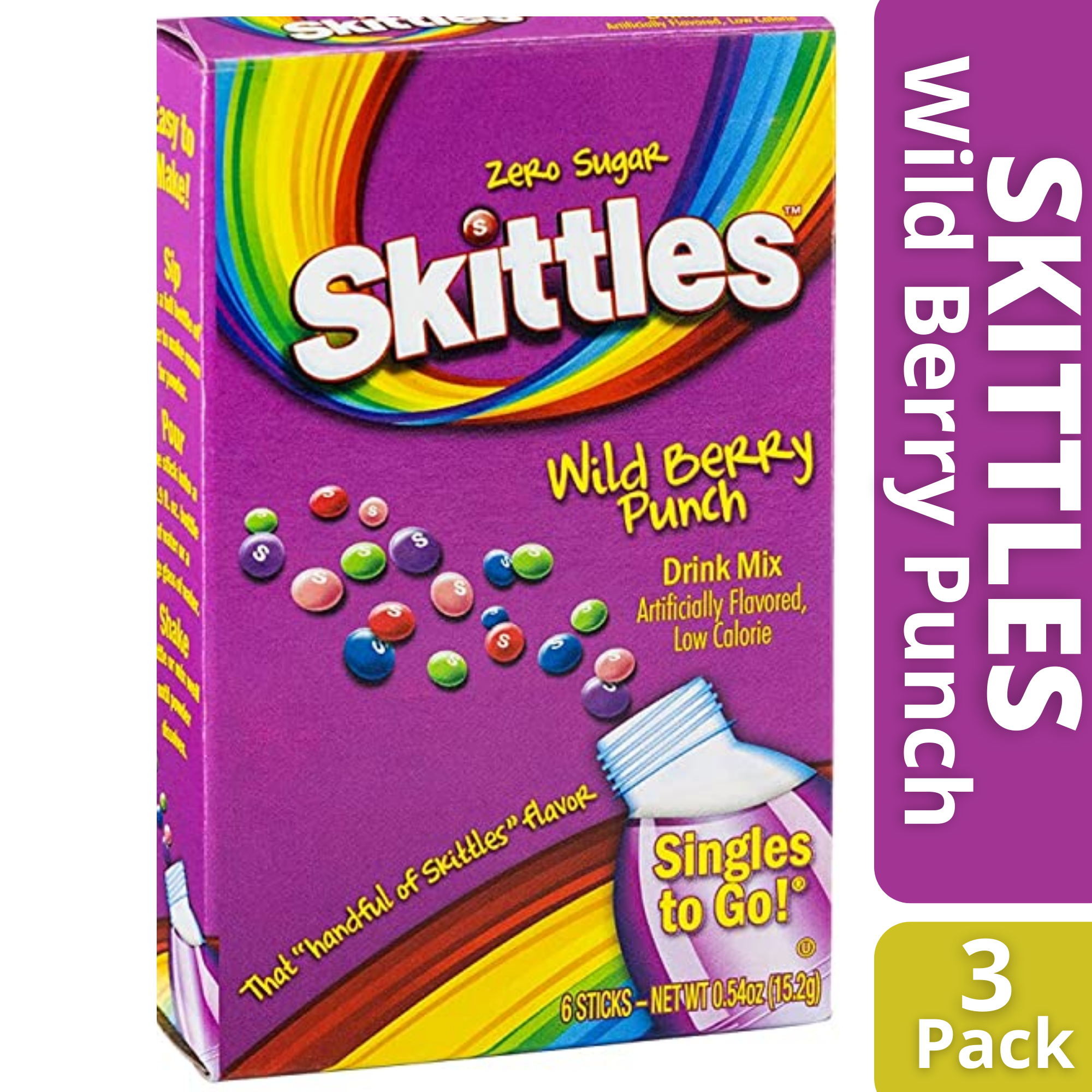 Skittles Wild Berry Punch To Go Drink Mix, 6 Count Ea, Box (3 Pack)