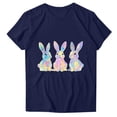thumbnail image 4 of Pisexur Hauts pour Femmes, Hauts d'Été pour Femmes, Hauts d'Entraînement pour Femmes, T-Shirt Imprimé à Manches Courtes Col Rond, Chandail à la Mode Bleu Foncé, m, 4 of 5