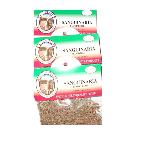 El Indio Tea/ Hierba Sanguinaria-Blood Root-Dried Natural Herbs Net Wt. 1/2 oz. (14 g)-3 Pack