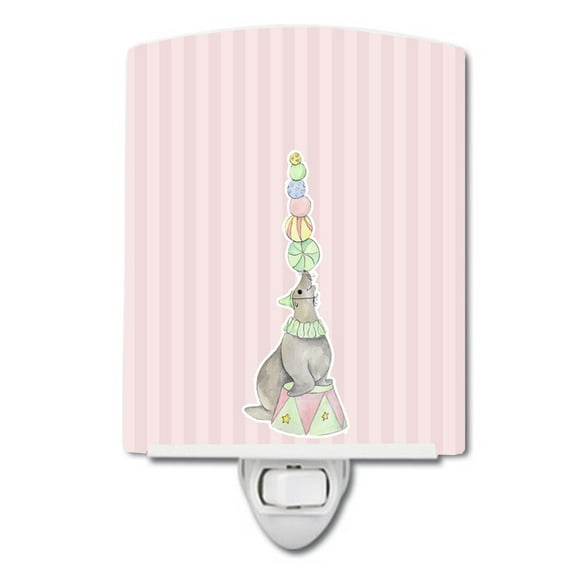 Caroline's Treasures BB6858CNL Circus Seal Ceramic Night Light, 6x4x3", multicolor