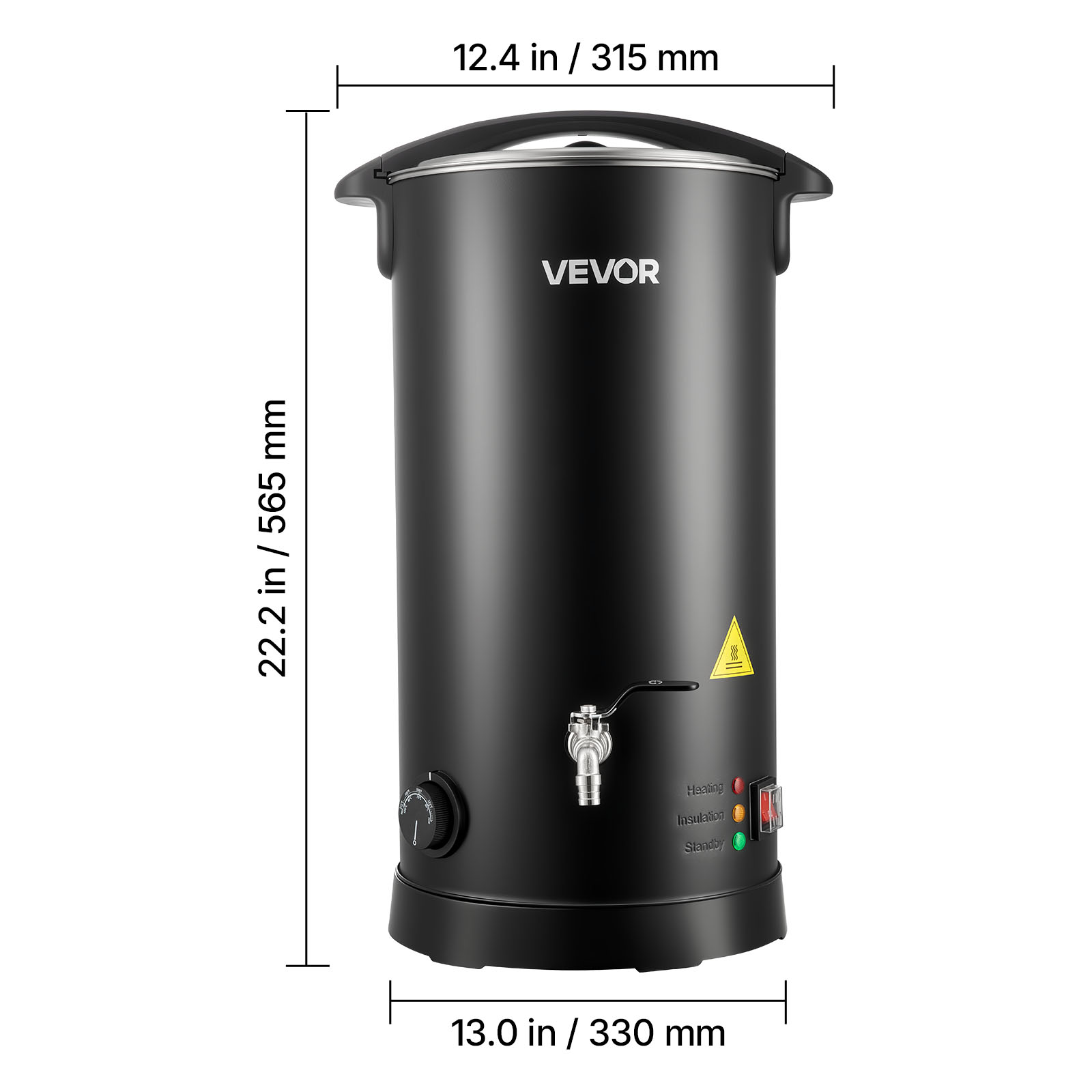 VEVOR Wax Melter for Candle Making, 15.9 Qts, Fast and Even Heating, with Easy Pour Spout and Temperature Control, Hourglass Base for Non-Stick Smooth Flow, Wax Melting Pot for Making Candles Soaps