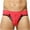 Red, variant on Afuyipoi Men Comforts Brief,Mesh Hollowed Breathable Color Block Soft Underpant Sky Blue S