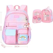 Girls Backpack, School Backpacks, Cute Book Bag with Compartments for Teen Girl Kid Students Elementary Middle School
