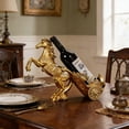 thumbnail image 4 of Metal Horse Carriage Wine Bottle Holder Decorative Wine Rack Stand for Home Bar, 4 of 6