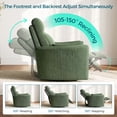 thumbnail image 4 of LINSY HOME Electrics Accent Chair, Corduroy Fabric Swilvel Chair for Bedroom, Living Room, Green, 4 of 8