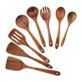 thumbnail image 1 of Precio reducido por tiempo limitado!Juego de utensilios de cocina de teca natural - Cuchara de cocina de agarre cómodo, cuchara de madera para, 1 of 8