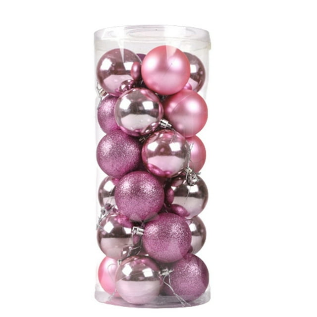 Adornos Navideños Brillantes de 30 Mm para Colgar En El Árbol | Set de 24 Piezas de Adornos Navideños de Plástico Electrochapado | Fácil de Colgar | Decoración Festiva para Fiestas En Casa
