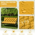 thumbnail image 6 of Snubbull Swing Replacement Cushion, Outside Bench Cushion with Backrest, 2-3 Seater Cushion with 6 Ties for Outdoor Furniture, 60 x 40 x 5 inches Porch SwingCushion Garden Bench, Yellow, 6 of 7