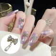 thumbnail image 3 of dianhelloya Nail Art Supplies 3Pcs Nail Charms Sparkling Stunning Visual Effect Ultra-Light Creative Shape Wide Application DIY Alloy Shiny Bow-knot Rhinestone Nail Art Decorations Crafts for Nail, 3 of 8