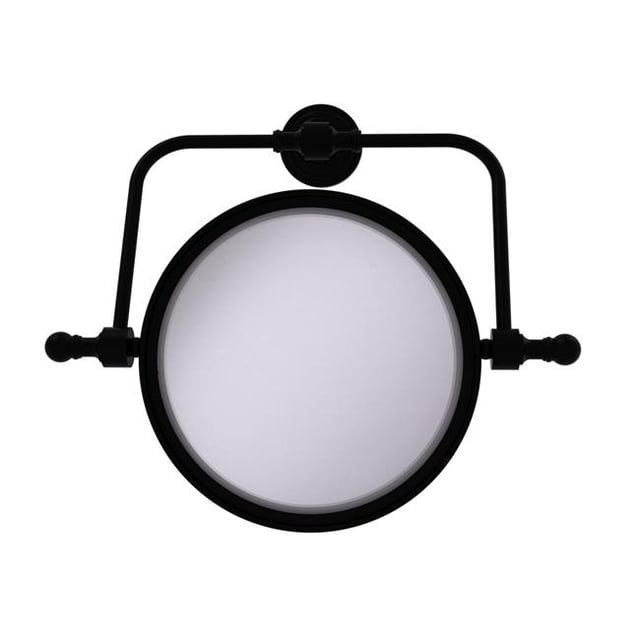Allied Brass RWM-4-4X-BKM Retro Wave Collection Wall Mounted Swivel Make-Up Mirror 8 in. dia. with 4X Magnification, Matte Black