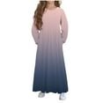 thumbnail image 2 of Cowsor Girls Maxi Dress Long Sleeve Casual Holiday Dress with Pockets, 2 of 6