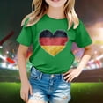 thumbnail image 2 of TAIAOJING Girls Crop Top Short Sleeve Summer T Shirt Kid Flag Of Germany Print Round Neck T Shirt Floral Fashion Trend Bottoming Shirt Tops 4-5 Years, 2 of 4