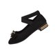 thumbnail image 1 of Zapatos de Tacón Bajo Strass Bow Mary Jane Sandalias, Zapatos Casuales de las Mujeres Más Tamaño Terciopelo Correa Crisscross Primavera Verano, 1 of 9