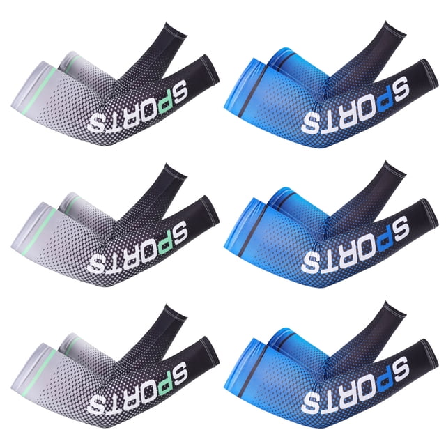 Mangas de sol de compresión con protección UV para hombres y mujeres, bloqueador solar de verano, ciclismo, conducción, golf, correr, blanco, S