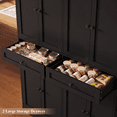 thumbnail image 6 of Homfa 70.8'' Tall Kitchen Pantry Storage Cabinet with Door Racks & Drawers, Modern 8 Doors Food Pantry Cabinet for Dining Room, Living Room, Black, 6 of 7
