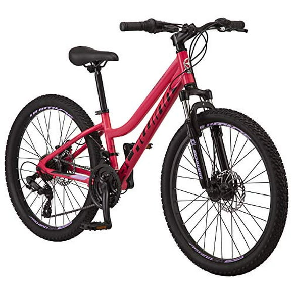 Schwinn High Timber Youth/Adult Mountain Bike, Steel Frame, 24-Inch Wheels, 21-Speed, Coral