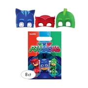 Angle View: Novelty Character Party Accessories and Novelty Character Party Supplies Amscan PJ Masks Paper Masks (8pc Set) and Amscan PJ Masks Loot Bags (8pc Set)