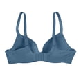 thumbnail image 6 of Gymayou Women Low Cut Underwire Push Up Bra Half Cup Comfort Lingerie Adjustable Thin Strap Deep V Gathering Support Bra Blue 80C, 6 of 9
