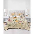 thumbnail image 3 of Quilts Queen Size, Spring Floral Soft Comforter Bedding Set for Bed, Vintage Pastoral Rustic Botanical Flowers Lightweight Quilted Bedspread with Pillow Cover(2 Pieces) for All Season, 90x96 Inch, 3 of 6