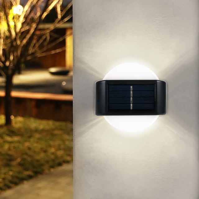 Xihbxyly Aplique de Pared para Exterior, Led Impermeable para Decoración de Jardín, Panel Solar de Silicio Policristalino, Encendido y Apagado Automático Desde El Anochecer Hasta El Amanecer, Ideal p