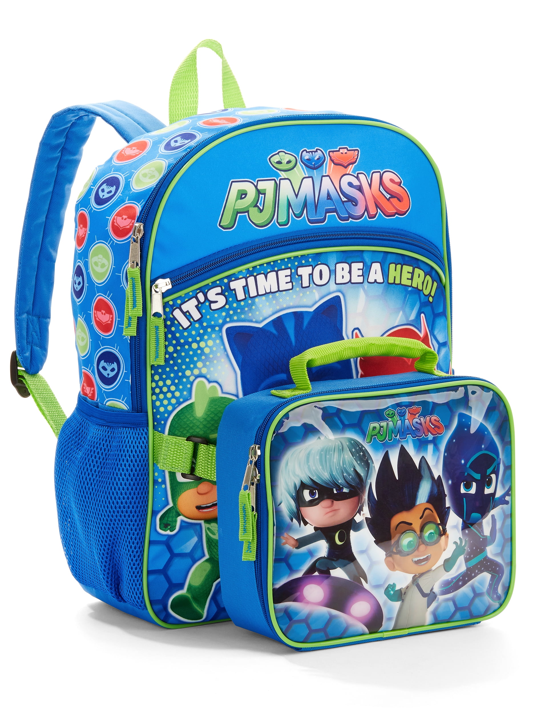 PJ Masks 12" School Backpack with Lunch Bag Time To Save The Day 