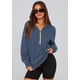 thumbnail image 2 of Sudadera PRETTYGARDEN Otoño 2025 Media Cremallera Crop Hoodie Azul L, 2 of 8