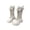 White, variant on LYHao Winter Autumn Girls Fashion Boots With Pearl Buckle And Golden Laces High Top Footwear For Toddler Kids Youth ,Girls Boots Sizes 10.5 Black(4-4.5 Years)