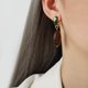 thumbnail image 2 of Colgante de piedra natural ojo de tigre con circonitas y pendientes esmaltados, diseño personalizado estilo retro, 2 of 3