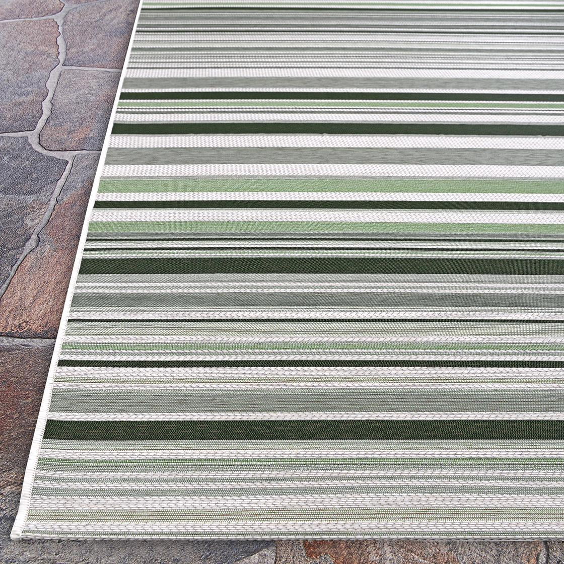 Couristan Dolce Striped 9'8" X 13'6" Grass Flatwoven Outdoor Rug