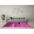thumbnail image 3 of Ahgly Company Indoor Round Abstract Pink Modern Area Rugs, 6' Round, 3 of 4