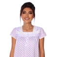 thumbnail image 5 of Women's Floral Polka Dot Cap Sleeves Embroidery Lace Nightgown , Regular Size Medium, Purple Color, 5 of 5