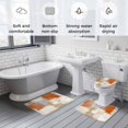 thumbnail image 5 of Burnt Orange Bath Mat 3 Piece Bathroom Rug Set, Modern Geometric Grey Oil Painting Abstract Non Slip Bath Rug Contour Mat and Toilet Lid Cover, Absorbent Shower Mats Soft Bath Rugs and Mats Sets, 5 of 8