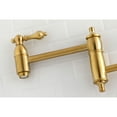 thumbnail image 3 of Kingston Brass KS3107AL Restoration Wall Mount Pot Filler Kitchen Faucet, Brushed Brass, 3 of 5