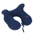2 In1 Neck Pillow Portable Dark Blue Inflatable U Shaped Neck Pillow